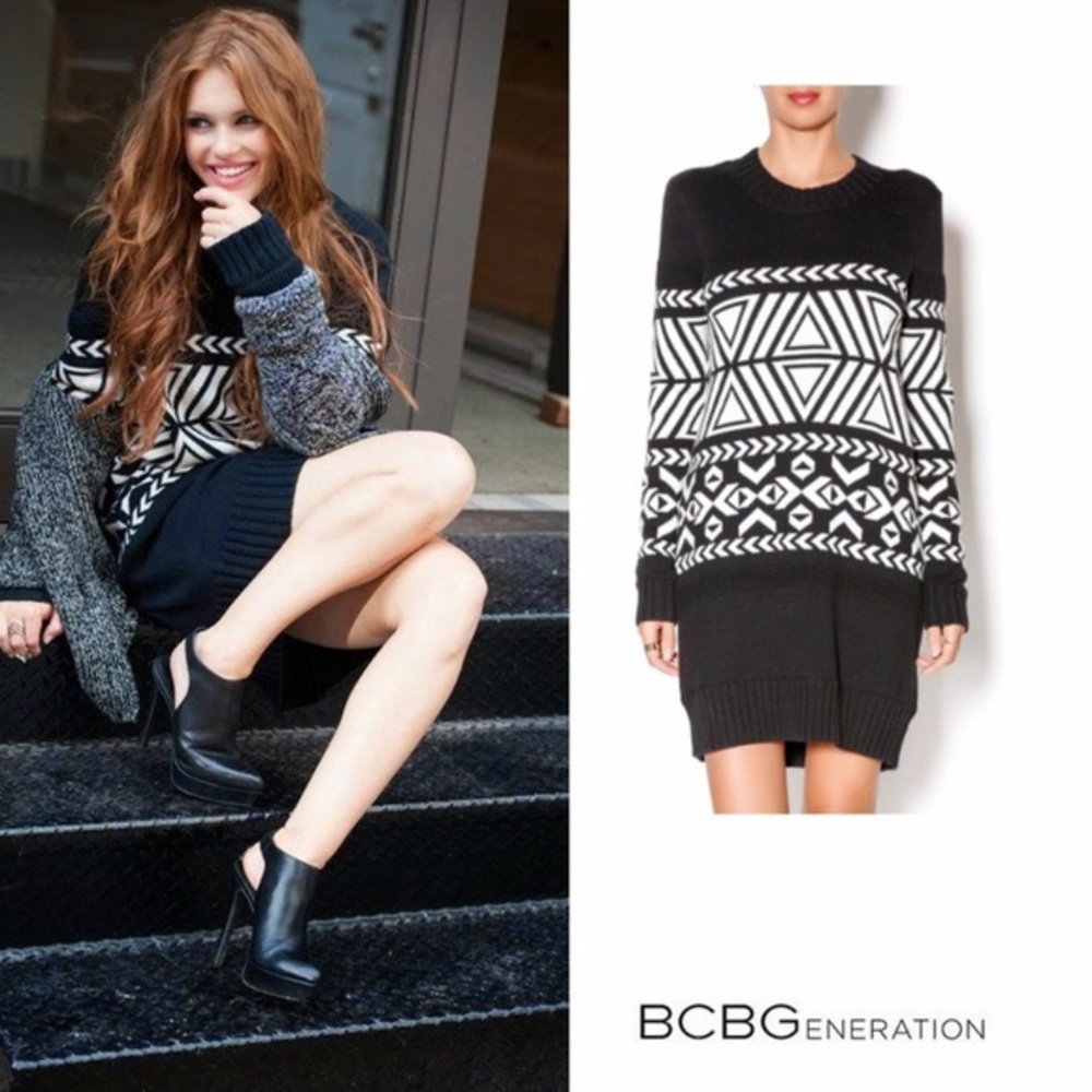 ASO Holland Roden Photo Shoot BCBG Sweater Dress